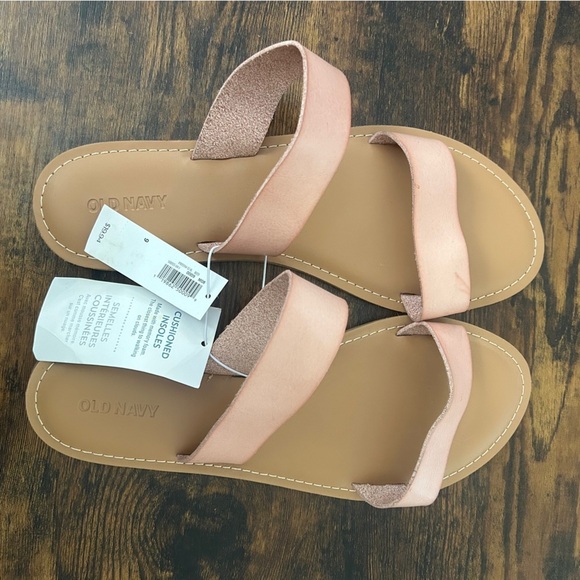 🦋 Old Navy Women's Blush Sandals Slide On Neutral Casual Summer 9 - Picture 1 of 5